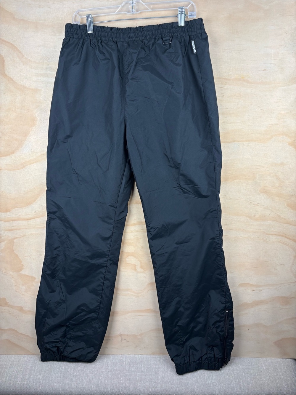 Obermeyer Cannon Snow SKI Pants Mens L Zip Ankle Stretchy Cinch Tie Waist Black